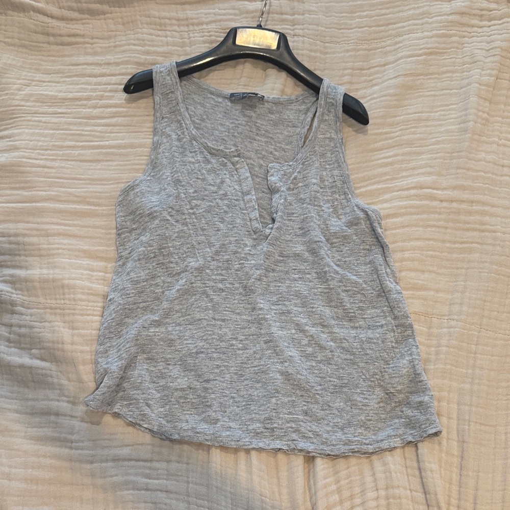 Vince Heather Gray Linen Sleeveless Top